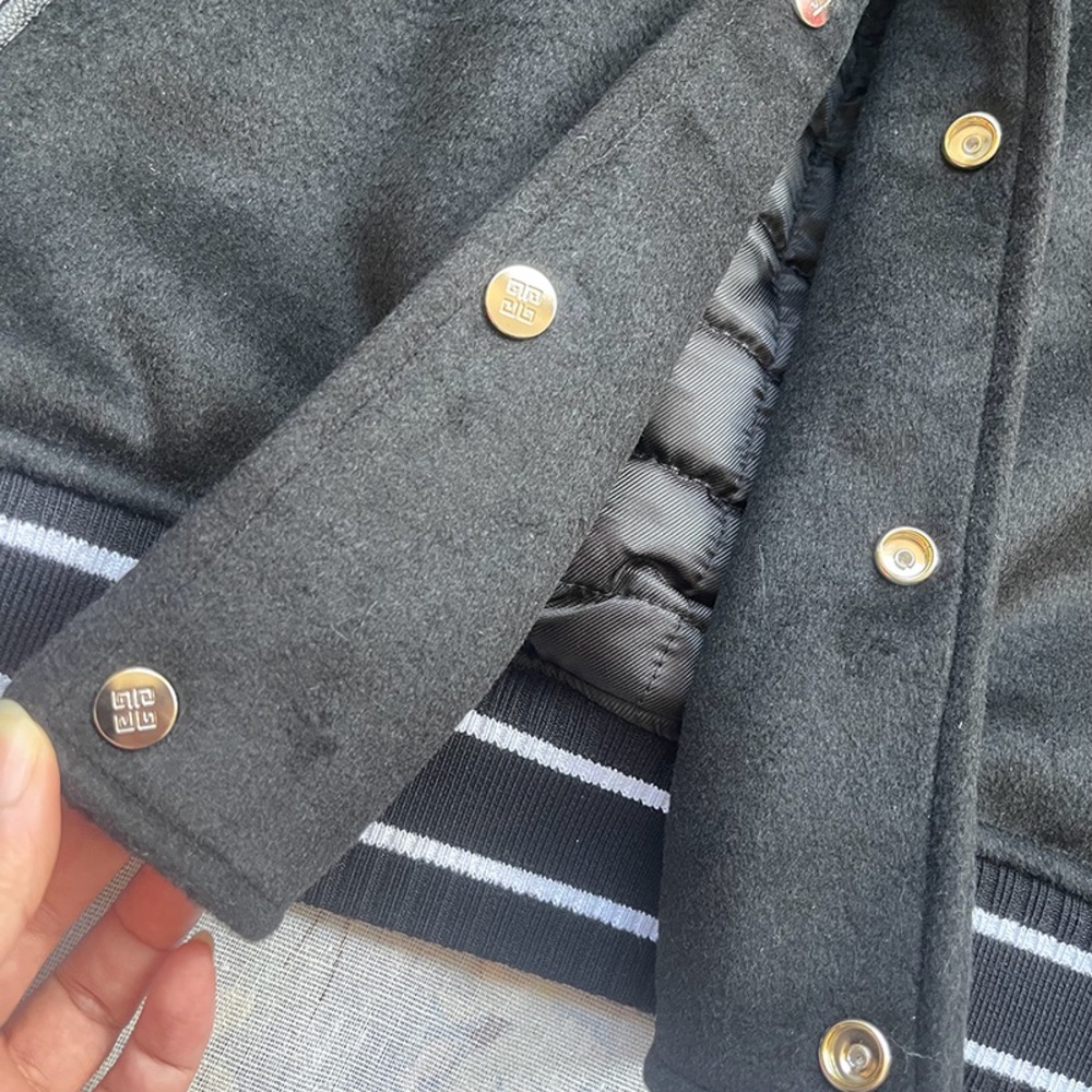 Givenchy Black Varsity Jacket with Leather Sleeves - Picture 9 of 12